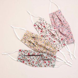 4 pc Ditsy Vintage Floral print designer face mask